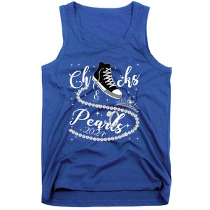 Chucks And Pearls 2024 Kamala Harris 2024 Vote For President Funny Gift Tank Top