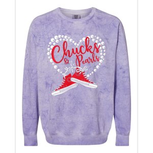 Chucks And Pearls Im With Her 2024 Colorblast Crewneck Sweatshirt