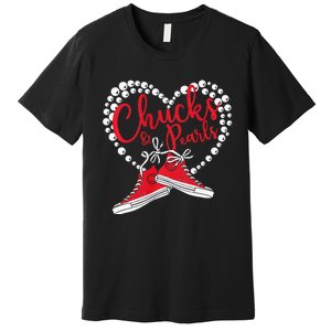 Chucks And Pearls Im With Her 2024 Premium T-Shirt