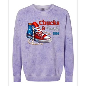 Chucks And Pearls 2024 IM With Her Kamala Colorblast Crewneck Sweatshirt