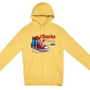 Chucks And Pearls 2024 IM With Her Kamala Premium Pullover Hoodie