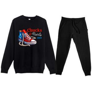 Chucks And Pearls 2024 IM With Her Kamala Premium Crewneck Sweatsuit Set