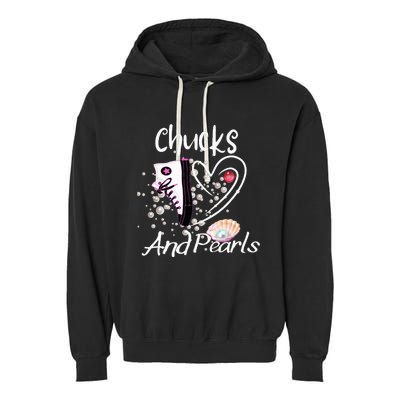 Chucks And Pearls Fashion Garment-Dyed Fleece Hoodie