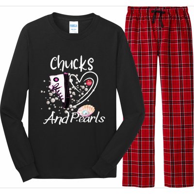 Chucks And Pearls Fashion Long Sleeve Pajama Set