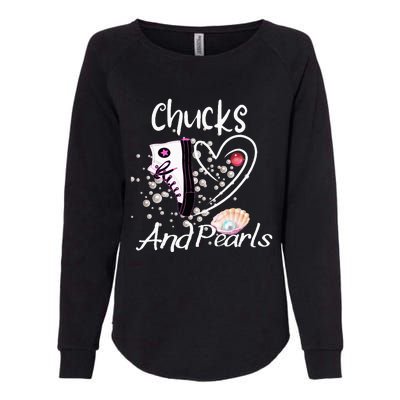 Chucks And Pearls Fashion Womens California Wash Sweatshirt