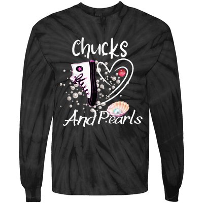 Chucks And Pearls Fashion Tie-Dye Long Sleeve Shirt