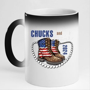 Chucks And Pearls IM With Her Kamala 2024 11oz Black Color Changing Mug