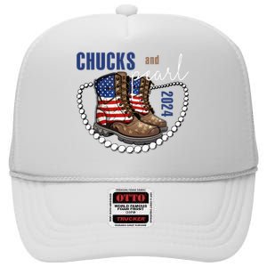 Chucks And Pearls IM With Her Kamala 2024 High Crown Mesh Back Trucker Hat