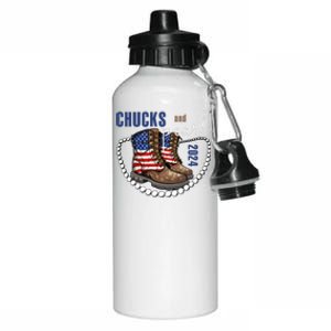 Chucks And Pearls IM With Her Kamala 2024 Aluminum Water Bottle