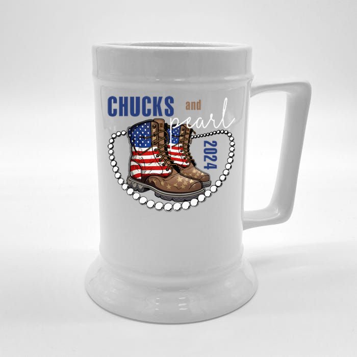 Chucks And Pearls IM With Her Kamala 2024 Beer Stein