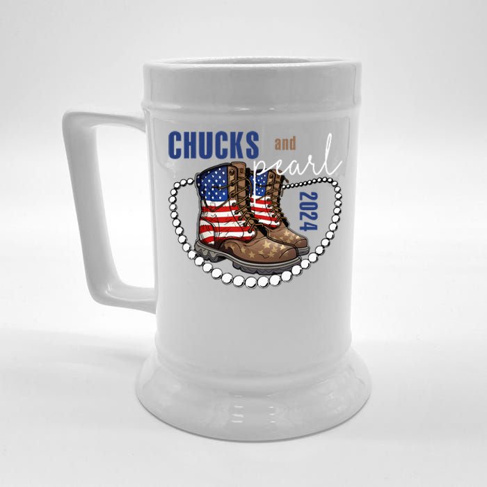 Chucks And Pearls IM With Her Kamala 2024 Beer Stein