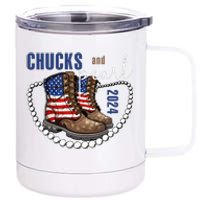 Chucks And Pearls IM With Her Kamala 2024 12 oz Stainless Steel Tumbler Cup