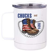 Chucks And Pearls IM With Her Kamala 2024 12 oz Stainless Steel Tumbler Cup