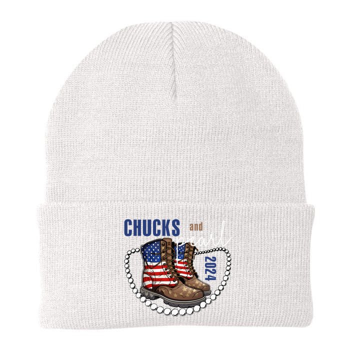 Chucks And Pearls IM With Her Kamala 2024 Knit Cap Winter Beanie