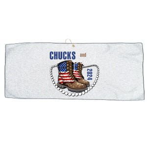 Chucks And Pearls IM With Her Kamala 2024 Large Microfiber Waffle Golf Towel