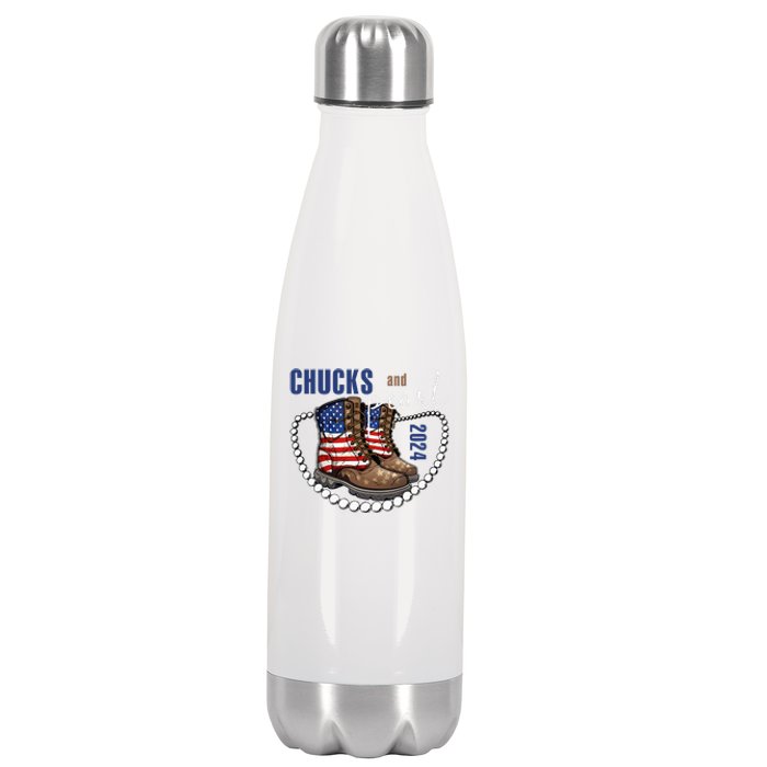 Chucks And Pearls IM With Her Kamala 2024 Stainless Steel Insulated Water Bottle