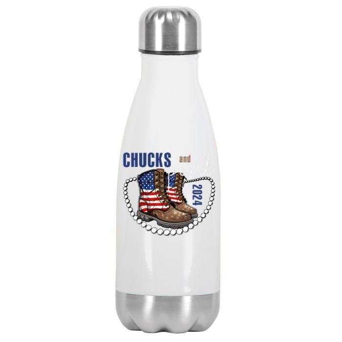 Chucks And Pearls IM With Her Kamala 2024 Stainless Steel Insulated Water Bottle