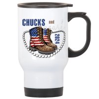 Chucks And Pearls IM With Her Kamala 2024 Stainless Steel Travel Mug