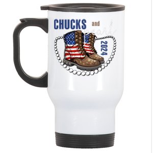 Chucks And Pearls IM With Her Kamala 2024 Stainless Steel Travel Mug