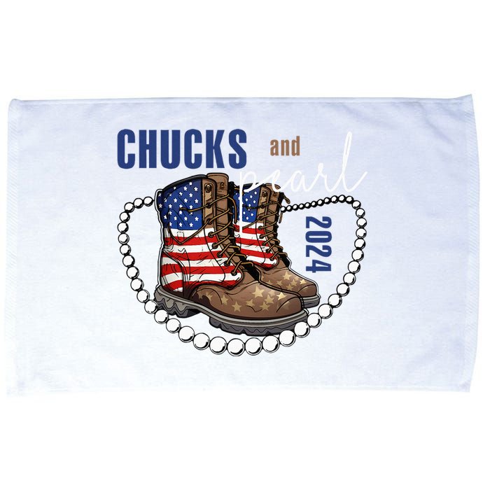 Chucks And Pearls IM With Her Kamala 2024 Microfiber Hand Towel