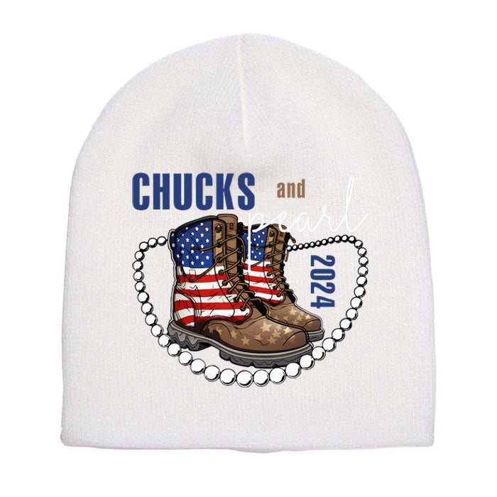 Chucks And Pearls IM With Her Kamala 2024 Short Acrylic Beanie