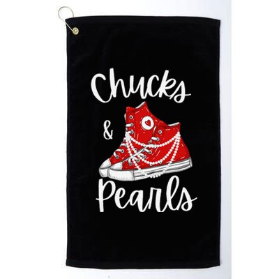 Chucks And Pearls Cute Women Gift Platinum Collection Golf Towel