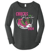 Chucks And Pearls Im With Her Kamala 2024 Women's Perfect Tri Tunic Long Sleeve Shirt