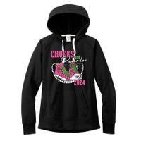 Chucks And Pearls Im With Her Kamala 2024 Women's Fleece Hoodie