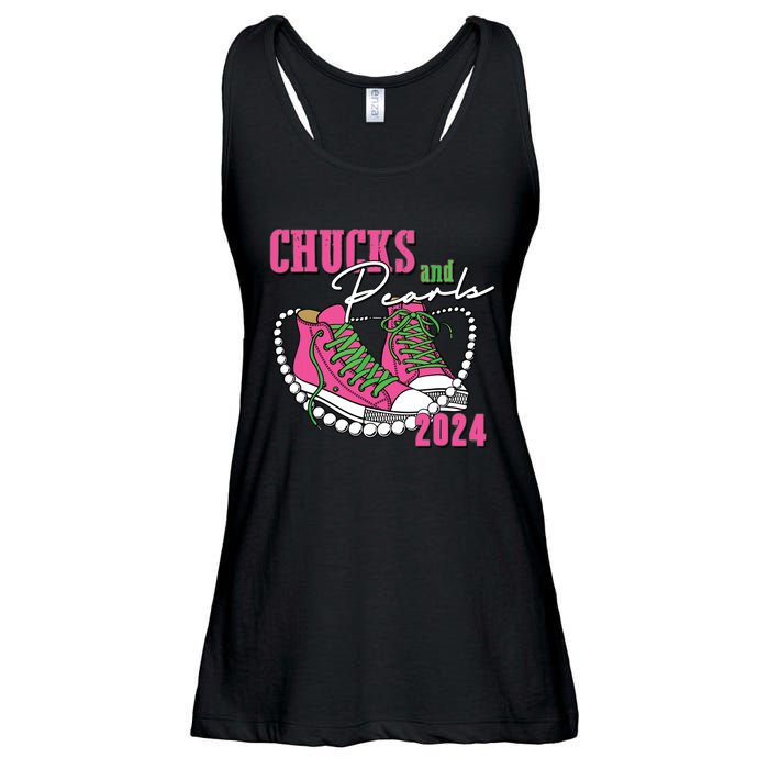 Chucks And Pearls Im With Her Kamala 2024 Ladies Essential Flowy Tank