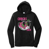 Chucks And Pearls Im With Her Kamala 2024 Women's Pullover Hoodie