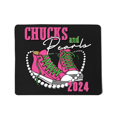 Chucks And Pearls Im With Her Kamala 2024 Mousepad