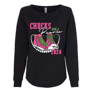 Chucks And Pearls Im With Her Kamala 2024 Womens California Wash Sweatshirt