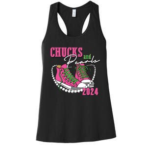 Chucks And Pearls Im With Her Kamala 2024 Women's Racerback Tank