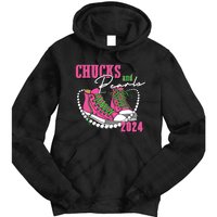 Chucks And Pearls Im With Her Kamala 2024 Tie Dye Hoodie