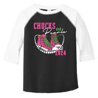 Chucks And Pearls Im With Her Kamala 2024 Toddler Fine Jersey T-Shirt