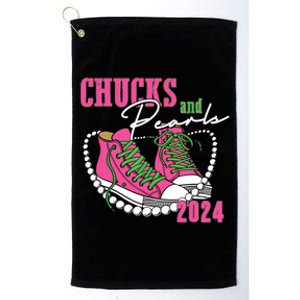 Chucks And Pearls Im With Her Kamala 2024 Platinum Collection Golf Towel