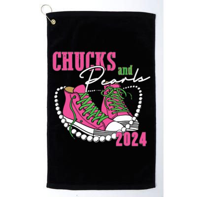 Chucks And Pearls Im With Her Kamala 2024 Platinum Collection Golf Towel