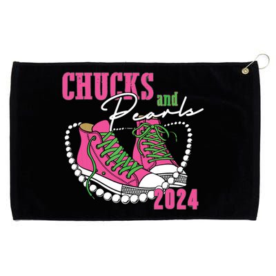 Chucks And Pearls Im With Her Kamala 2024 Grommeted Golf Towel