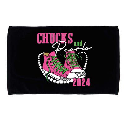 Chucks And Pearls Im With Her Kamala 2024 Microfiber Hand Towel