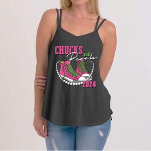 Chucks And Pearls Im With Her Kamala 2024 Women's Strappy Tank