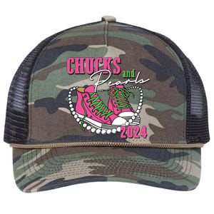 Chucks And Pearls Im With Her Kamala 2024 Retro Rope Trucker Hat Cap