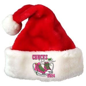 Chucks And Pearls Im With Her Kamala 2024 Premium Christmas Santa Hat