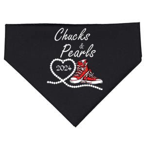 Chucks And Pearls 2024 Kamala Harris For President 47th USA-Made Doggie Bandana