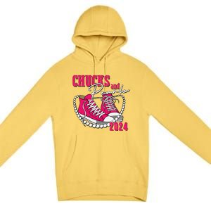 Chucks And Pearls Im With Her Kamala 2024 Premium Pullover Hoodie