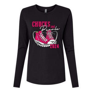 Chucks And Pearls Im With Her Kamala 2024 Womens Cotton Relaxed Long Sleeve T-Shirt