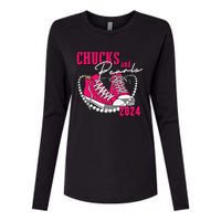 Chucks And Pearls Im With Her Kamala 2024 Womens Cotton Relaxed Long Sleeve T-Shirt