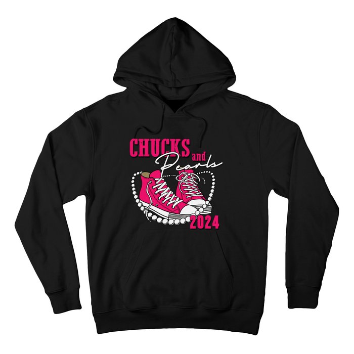 Chucks And Pearls Im With Her Kamala 2024 Hoodie