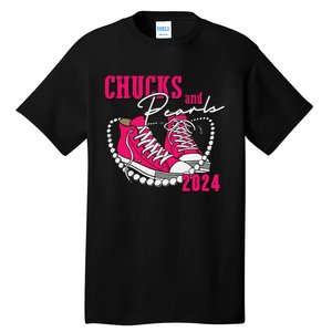 Chucks And Pearls Im With Her Kamala 2024 Tall T-Shirt