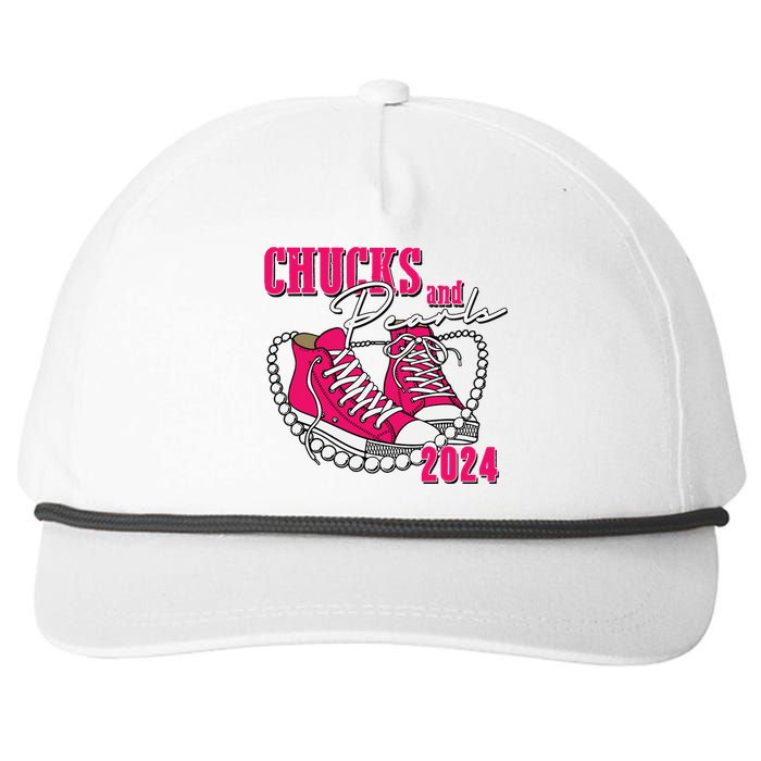 Chucks And Pearls Im With Her Kamala 2024 Snapback Five-Panel Rope Hat