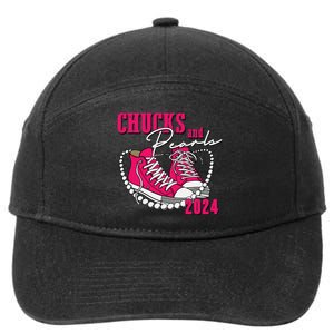 Chucks And Pearls Im With Her Kamala 2024 7-Panel Snapback Hat